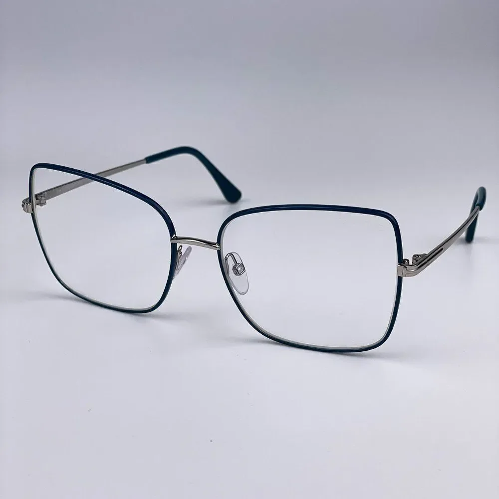 SALE! NEW TOM FORD FT5613-B 098 Butterfly Blue Block Metal Women Eyeglasses